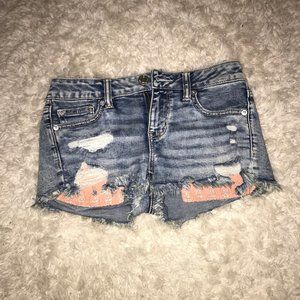 American Eagle medium wash stretchy jean shorts